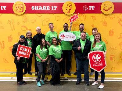 SECU MD Foundation volunteers working at the Maryland Food Bank.